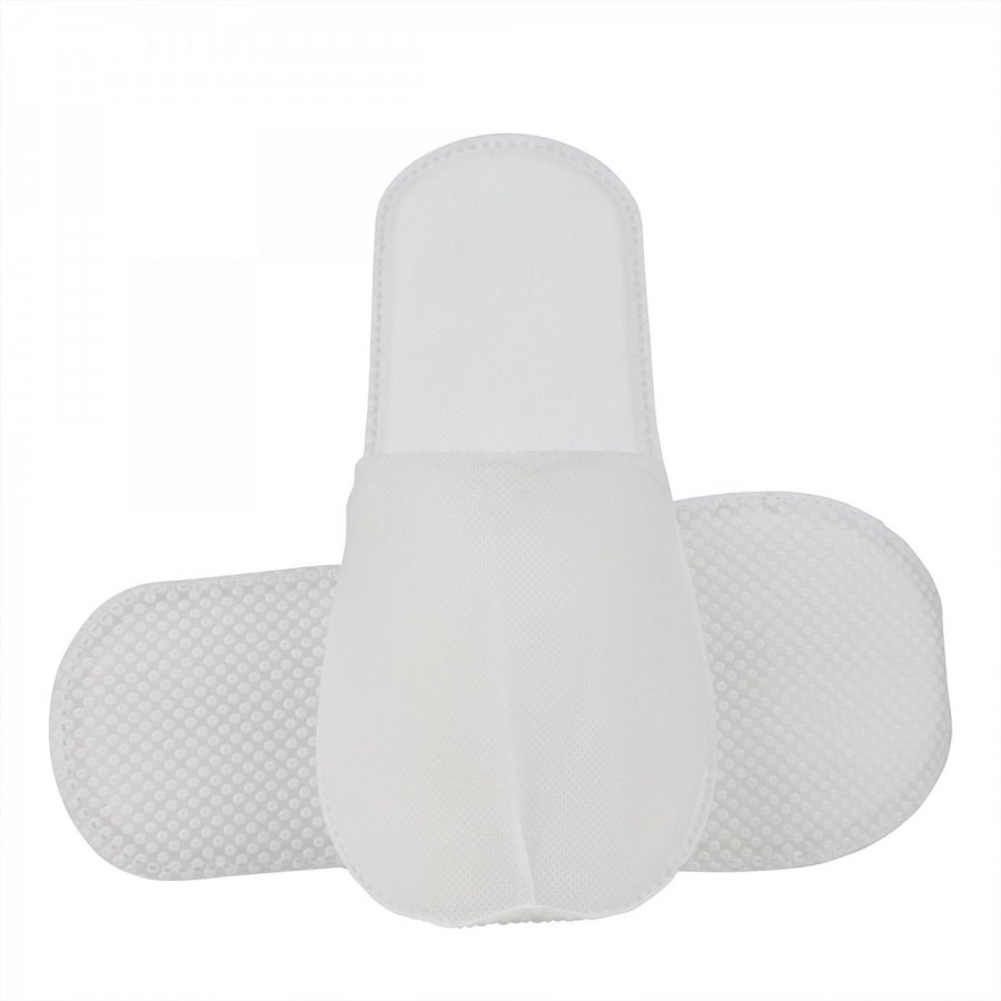 Ζεύγος παντόφλες λευκές non-woven με σόλα 2,5mm σε ατομική συσκευασία 250τεμ
